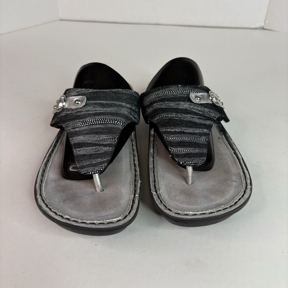 ALEGRIA Vanessa Gray / Silver Metallic EU 42 (US 10) Womens Sandals VAN-496 - Picture 3 of 10